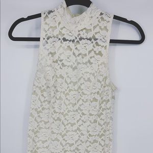 Urban Outfitters - Lacey White High Neck Blouse